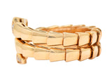 Bulgari Italy Diamond 18 Karat Rose Gold Flexible Snake Serpenti Band Ring Wilson's Estate Jewelry
