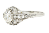 Edwardian 1.75 CTW Diamond Platinum Floral Engagement RingRing - Wilson's Estate Jewelry
