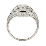 Art Deco 1.80 CTW Diamond Onyx Platinum Dinner Ring Circa 1930Ring - Wilson's Estate Jewelry