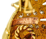 Dankner Vintage 2.25 CTW Diamond 18 Karat Gold Fanned Ear-Clip EarringsEarrings - Wilson's Estate Jewelry