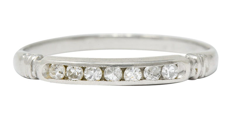 Early Art Deco Diamond Platinum Wedding Stacking Band RingRing - Wilson's Estate Jewelry
