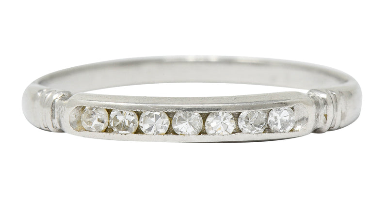 Early Art Deco Diamond Platinum Wedding Stacking Band RingRing - Wilson's Estate Jewelry