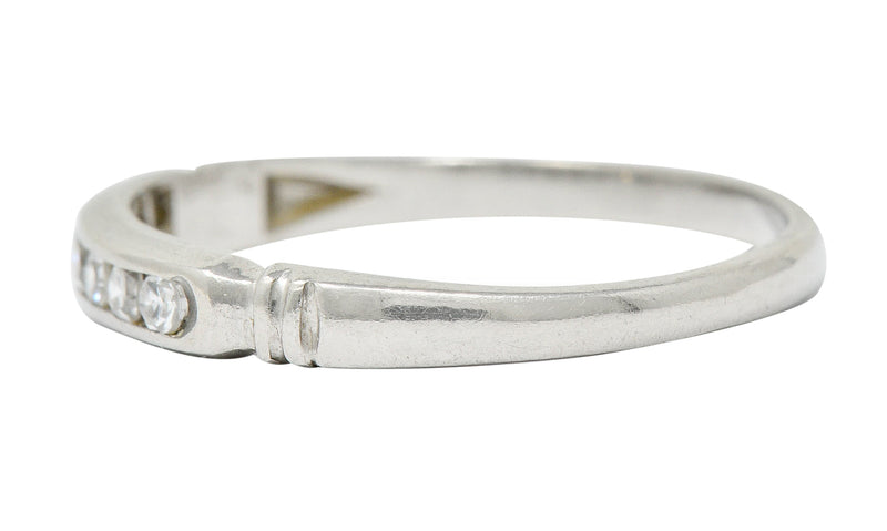 Early Art Deco Diamond Platinum Wedding Stacking Band RingRing - Wilson's Estate Jewelry