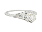 Art Deco 0.75 CTW Diamond Platinum Clover Engagement RingRing - Wilson's Estate Jewelry