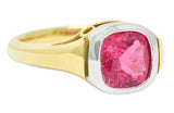 Contemporary Pink Tourmaline Platinum 18 Karat Gold Gemstone RingRing - Wilson's Estate Jewelry