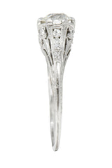 Art Deco 0.75 CTW Diamond Platinum Clover Engagement RingRing - Wilson's Estate Jewelry