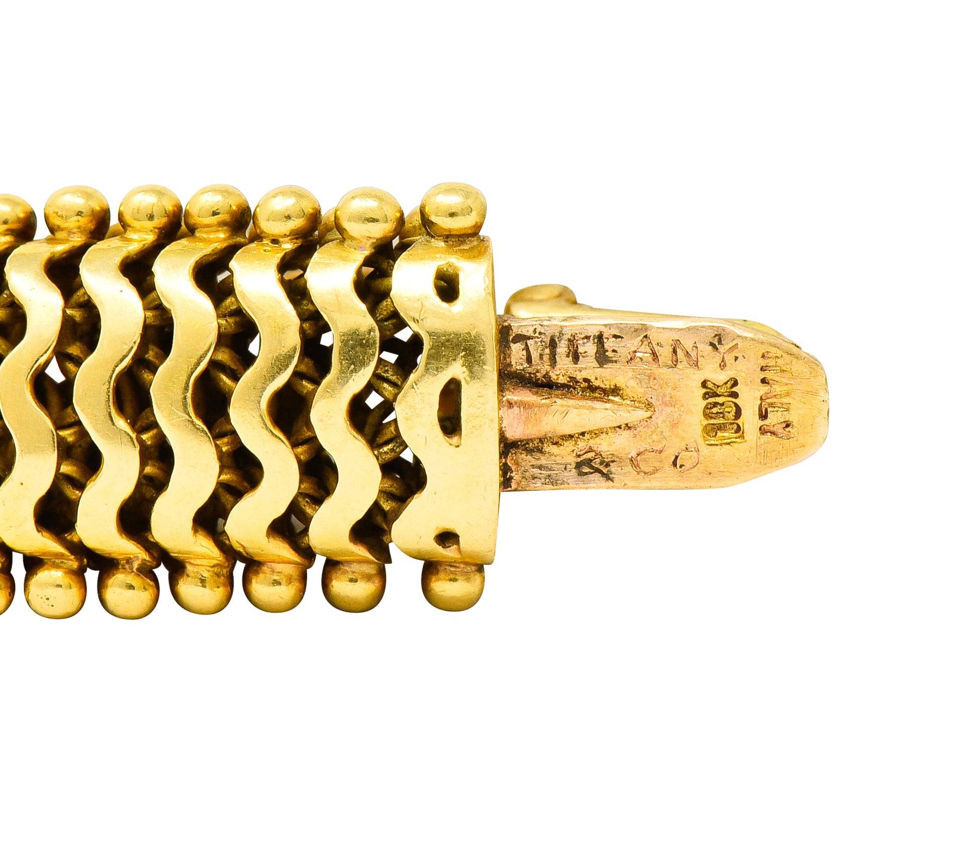 Tiffany & Co. Vintage 18 Karat Gold Beaded Link Bracelet - Wilson's Estate Jewelry
