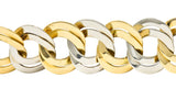 Cartier 1960's Modernist Mid-Century 18 Karat Two-Tone Gold Double Curb Chain Link Unisex Vintage Bracelet Wilson's Estate Jewelry