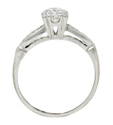 Retro 0.63 CTW Diamond Platinum Engagement Ring Circa 1940Ring - Wilson's Estate Jewelry