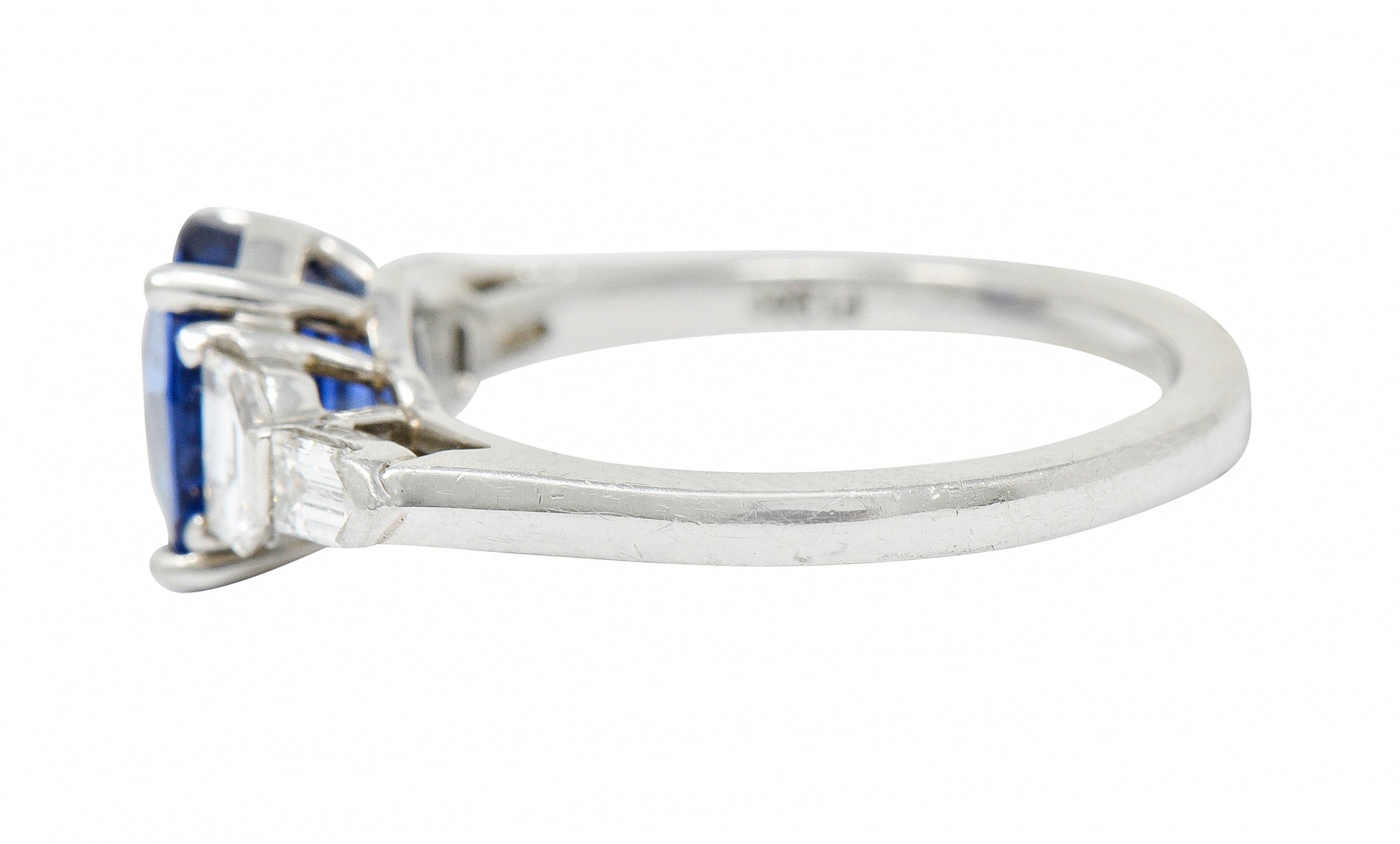 Raymond Yard 3.20 CTW No Heat Sapphire Diamond Platinum Ring GIARing - Wilson's Estate Jewelry