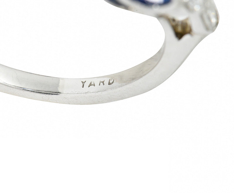 Raymond Yard 3.20 CTW No Heat Sapphire Diamond Platinum Ring GIARing - Wilson's Estate Jewelry