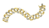 Cartier 1960's Modernist Mid-Century 18 Karat Two-Tone Gold Double Curb Chain Link Unisex Vintage Bracelet Wilson's Estate Jewelry