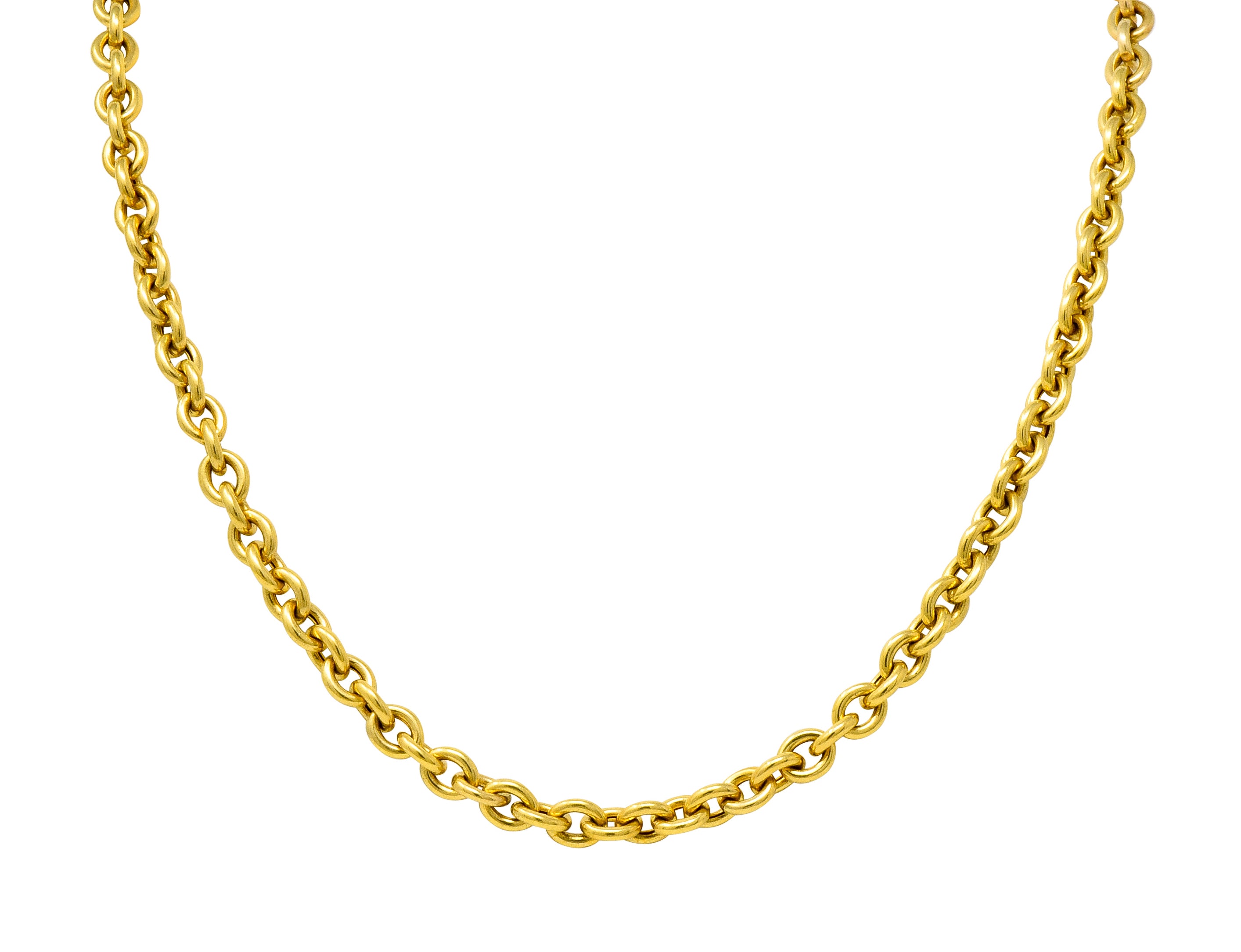 Vintage 14 Karat Yellow Gold 30 Inch Cable Chain Unisex Necklace - Wilson's Estate Jewelry