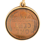 1908 Antique 14 Karat Gold Penny Charmcharm - Wilson's Estate Jewelry