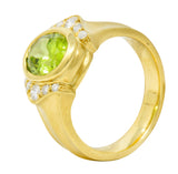Contemporary Peridot Diamond 18 Karat Gold Gemstone RingRing - Wilson's Estate Jewelry