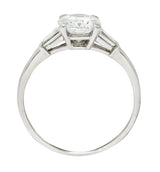 Mid-Century 1.57 CTW Diamond Platinum Engagement Ring GIA Wilson's Estate Jewelry