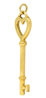 Tiffany & Co. 18 Karat Yellow Gold Tiffany Heart Key Pendant Wilson's Estate Jewelry
