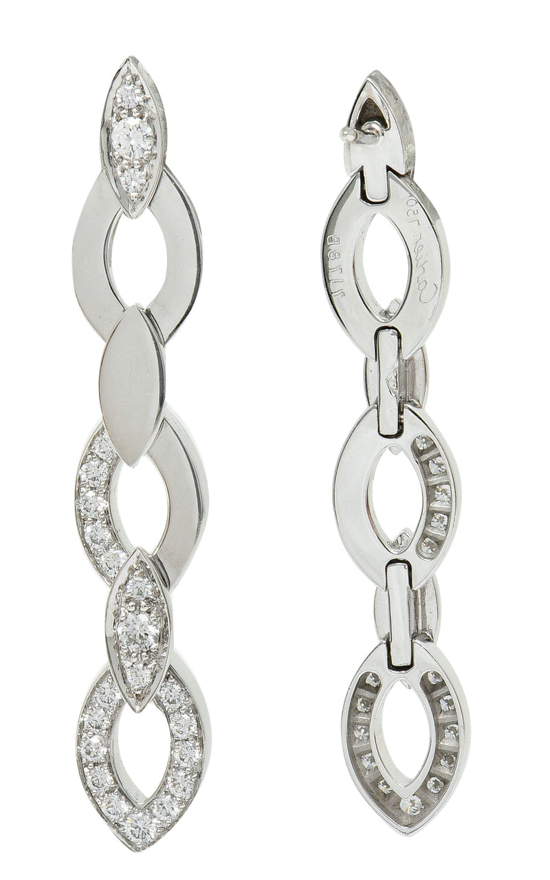 Cartier French Diamond 18 Karat White Gold Diadea Drop EarringsEarrings - Wilson's Estate Jewelry
