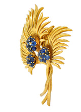 Tiffany & Co. Vintage 3.56 CTW Sapphire 18 Karat Gold Floral Brooch Circa 1960sBrooch - Wilson's Estate Jewelry