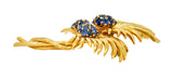 Tiffany & Co. Vintage 3.56 CTW Sapphire 18 Karat Gold Floral Brooch Circa 1960sBrooch - Wilson's Estate Jewelry