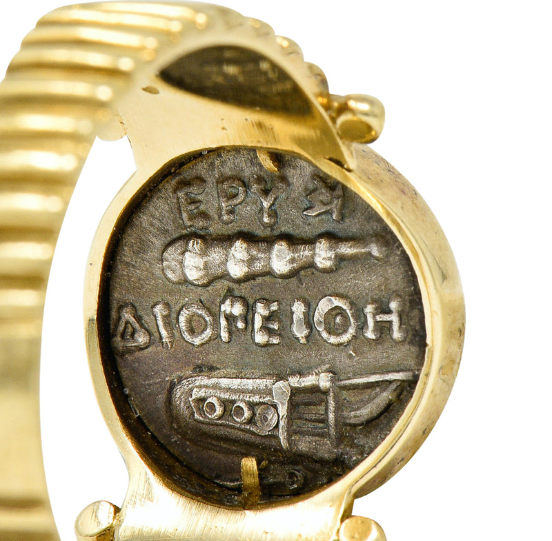 1970's Vintage Athena Antique Coin 14 Karat Gold Band RingRing - Wilson's Estate Jewelry
