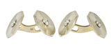 Art Deco 0.52 CTW Diamond 14 Karat White Gold Men's CufflinksCufflinks - Wilson's Estate Jewelry