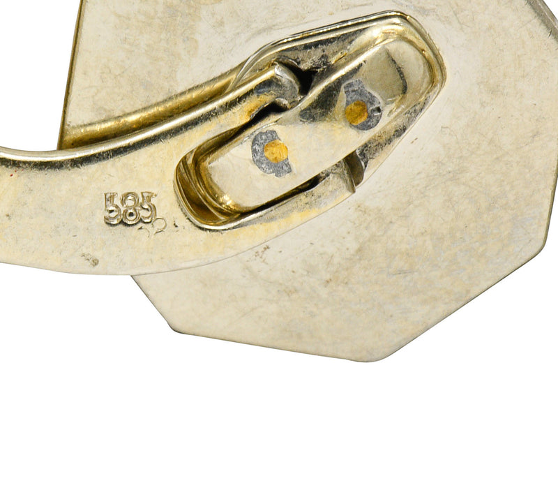 Art Deco 0.52 CTW Diamond 14 Karat White Gold Men's CufflinksCufflinks - Wilson's Estate Jewelry