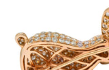 Contemporary 3.35 CTW Pave Diamond 18 Karat Rose Gold Bunny Rabbit BroochBrooch - Wilson's Estate Jewelry