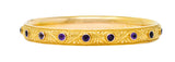 Krementz Art Nouveau Amethyst 14 Karat Gold Bangle Braceletbracelet - Wilson's Estate Jewelry