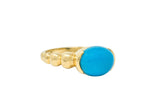 Contemporary Turquoise Cabochon 14 Karat Gold Stacking RingRing - Wilson's Estate Jewelry