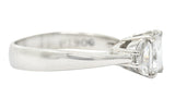 JB Star 1.55 CTW Princess Cut Diamond Platinum Engagement Ring GIA Wilson's Estate Jewelry
