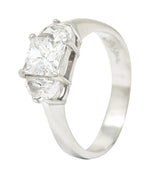 JB Star 1.55 CTW Princess Cut Diamond Platinum Engagement Ring GIA Wilson's Estate Jewelry