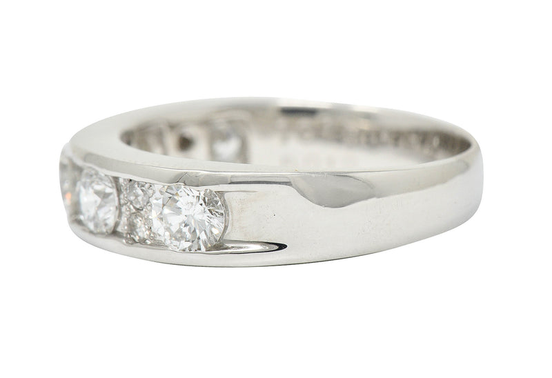 Contemporary 1.11 CTW Diamond Platinum Stacking Band RingRing - Wilson's Estate Jewelry