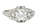 1930's Art Deco 1.20 CTW Diamond Platinum Geometric Band RingRing - Wilson's Estate Jewelry