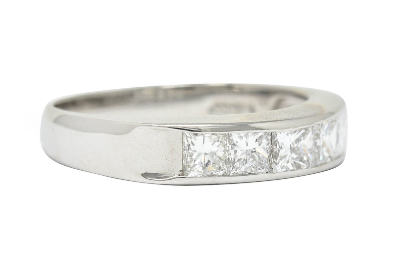 Sleek Modern 1.00 CTW Princess Diamond Platinum Stacking Band RingRing - Wilson's Estate Jewelry