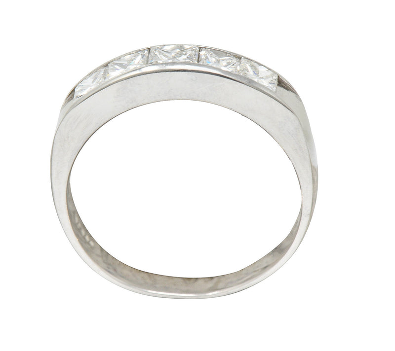 Sleek Modern 1.00 CTW Princess Diamond Platinum Stacking Band RingRing - Wilson's Estate Jewelry
