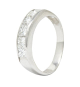 Sleek Modern 1.00 CTW Princess Diamond Platinum Stacking Band RingRing - Wilson's Estate Jewelry
