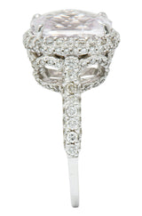 Fancy Kunzite 2.00 CTW Diamond 18 Karat White Gold Cocktail RingRing - Wilson's Estate Jewelry