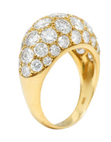 Oscar Heyman 7.50 CTW Pave Diamond 18 Karat Gold Bombe Band RingRing - Wilson's Estate Jewelry