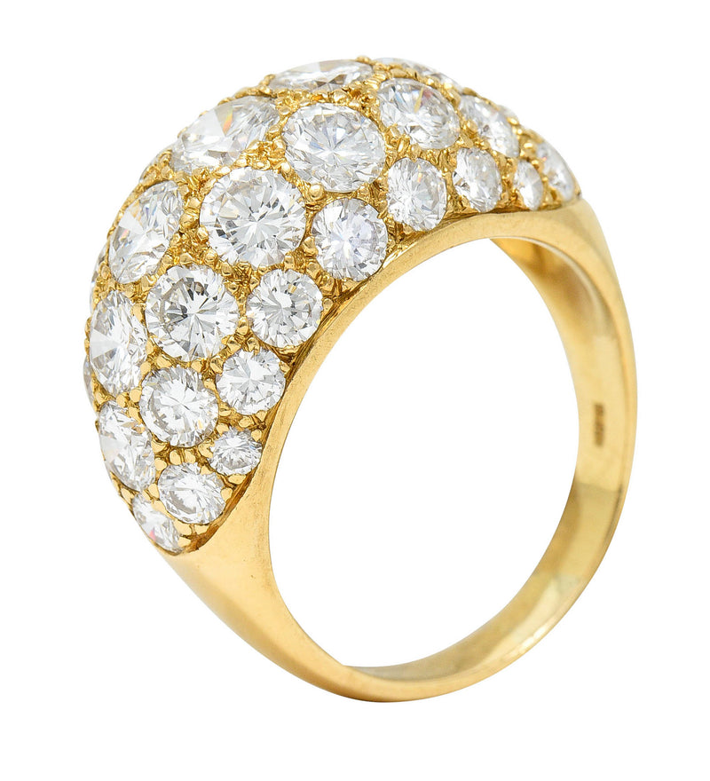 Oscar Heyman 7.50 CTW Pave Diamond 18 Karat Gold Bombe Band RingRing - Wilson's Estate Jewelry