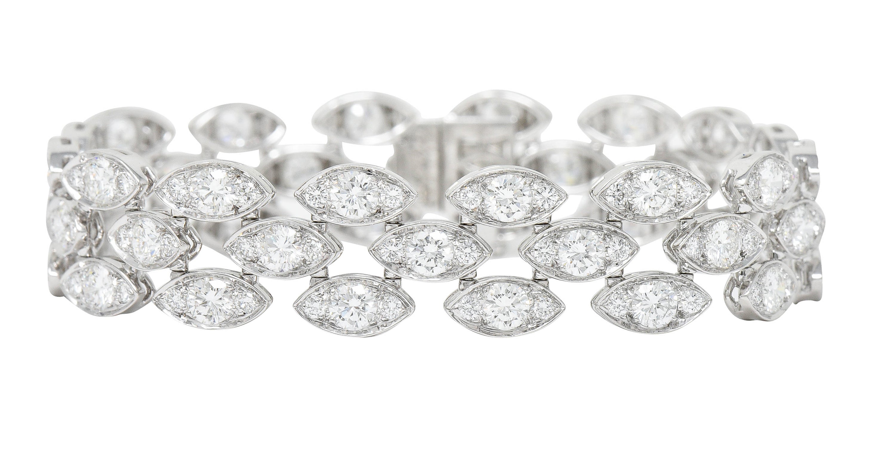 French Cartier 11.04 CTW Diamond 18 Karat White Gold Pluie De Cartier Braceletbracelet - Wilson's Estate Jewelry