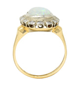 Art Deco Jelly Opal Diamond 14 Karat Two-Tone Gold Cluster RingRing - Wilson's Estate Jewelry