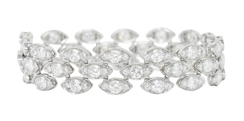 French Cartier 11.04 CTW Diamond 18 Karat White Gold Pluie De Cartier Braceletbracelet - Wilson's Estate Jewelry