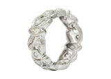 Vintage 0.65 CTW Diamond Platinum Scrolling Eternity Band RingRing - Wilson's Estate Jewelry