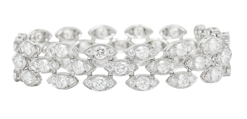 French Cartier 11.04 CTW Diamond 18 Karat White Gold Pluie De Cartier Braceletbracelet - Wilson's Estate Jewelry
