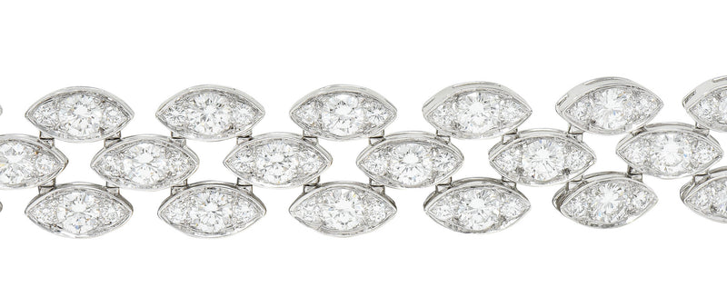 French Cartier 11.04 CTW Diamond 18 Karat White Gold Pluie De Cartier Braceletbracelet - Wilson's Estate Jewelry