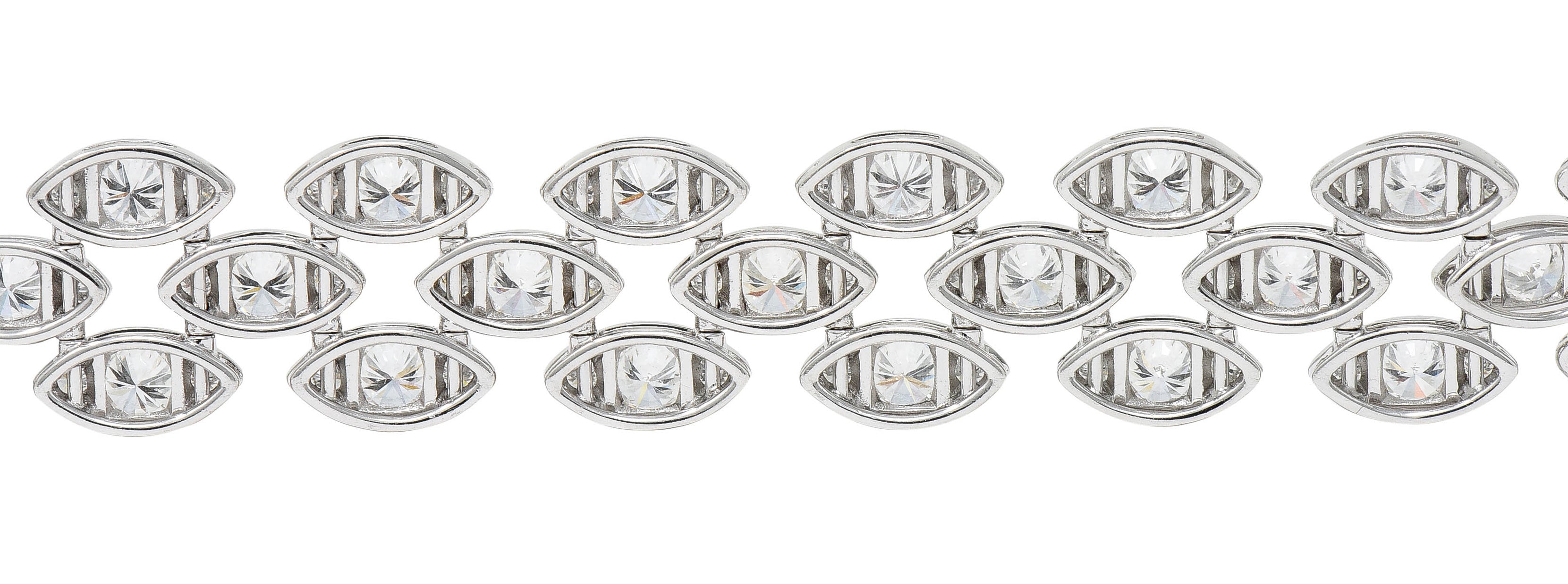 French Cartier 11.04 CTW Diamond 18 Karat White Gold Pluie De Cartier Braceletbracelet - Wilson's Estate Jewelry