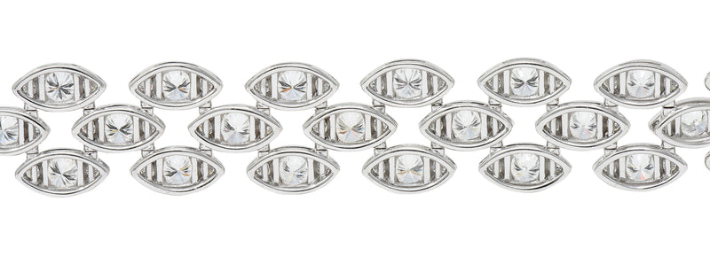 French Cartier 11.04 CTW Diamond 18 Karat White Gold Pluie De Cartier Braceletbracelet - Wilson's Estate Jewelry