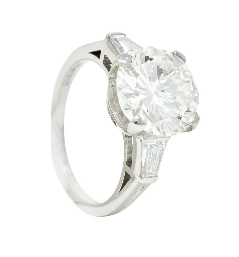 Tiffany & Co. 3.94 CTW Round Brilliant Diamond Platinum Engagement Ring GIARing - Wilson's Estate Jewelry