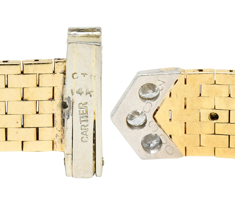 Cartier Diamond 14 Karat Two-Tone Gold Buckle RingRing - Wilson's Estate Jewelry